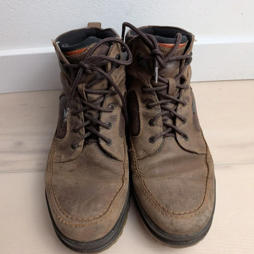 ECCO Track 25 Gore-Tex Mid Hiking Boots Mens US 11/11.5 EU45 Brown Waterproof